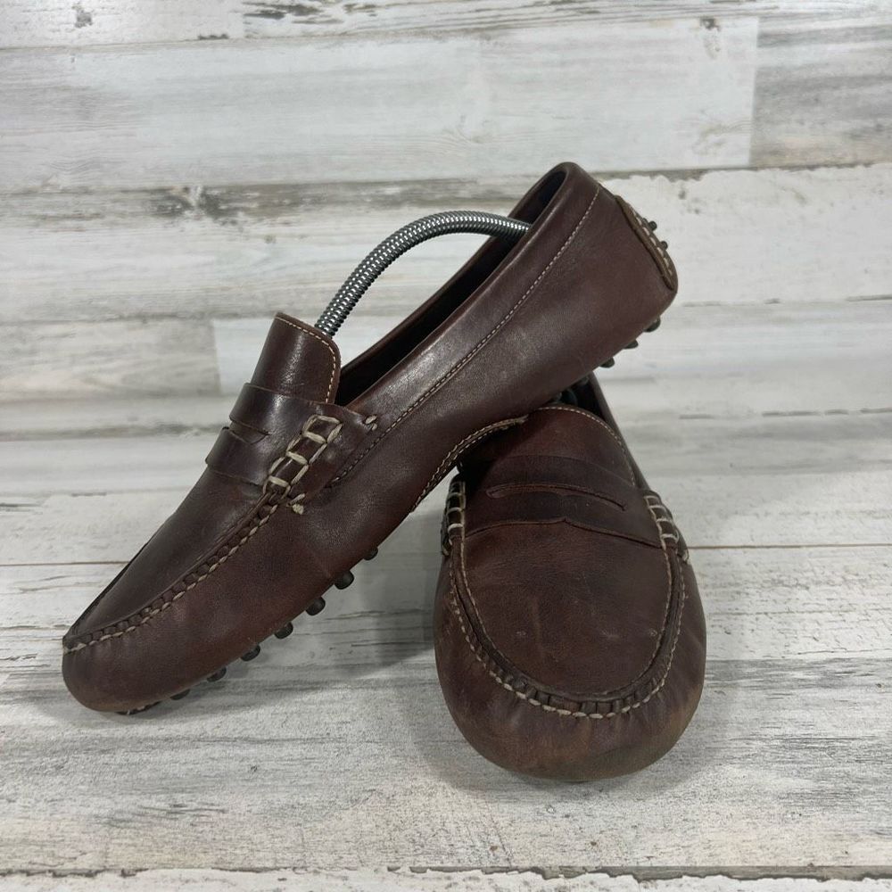 Cole Haan NikeAir Grant Canoe Driving Penny Loafer Brown Leather Mens Size 11 M - Picture 5 of 8